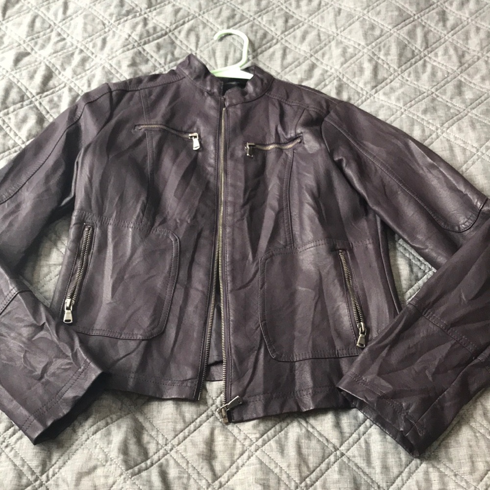 Crazy Plum Pleather Jacket